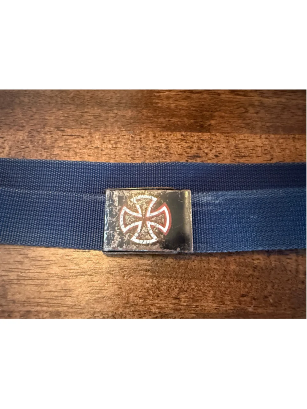 Men's Independent Skateboarding Belt One Size Blue and White